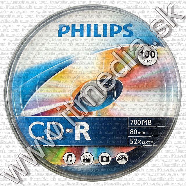 Image of Philips CD-R 52x 100cake (IT5474)